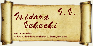 Isidora Vekecki vizit kartica